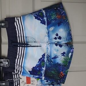 Deux Par Deux Under The Sea Youth Swim Shorts UPF 50 NWT Size 2/3 or 3/4